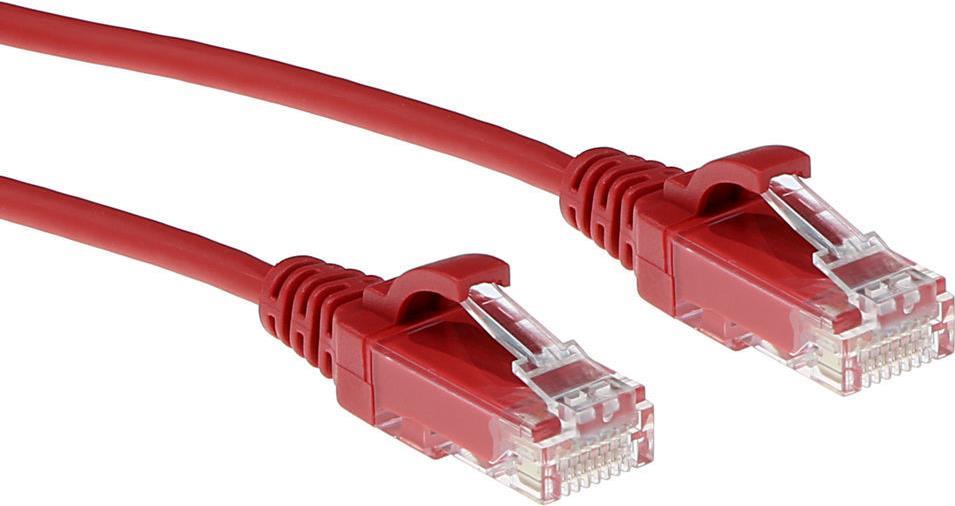 ACT Red 0.15 meter LSZH U/UTP CAT6 datacenter slimline patch cable snagless with RJ45 connectors (DC9530)