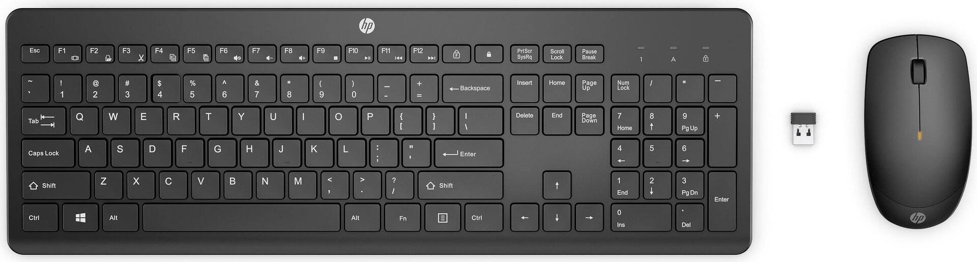 HP 230 Tastatur RF Wireless QWERTY Englisch Schwarz (18H24AA#ABB)