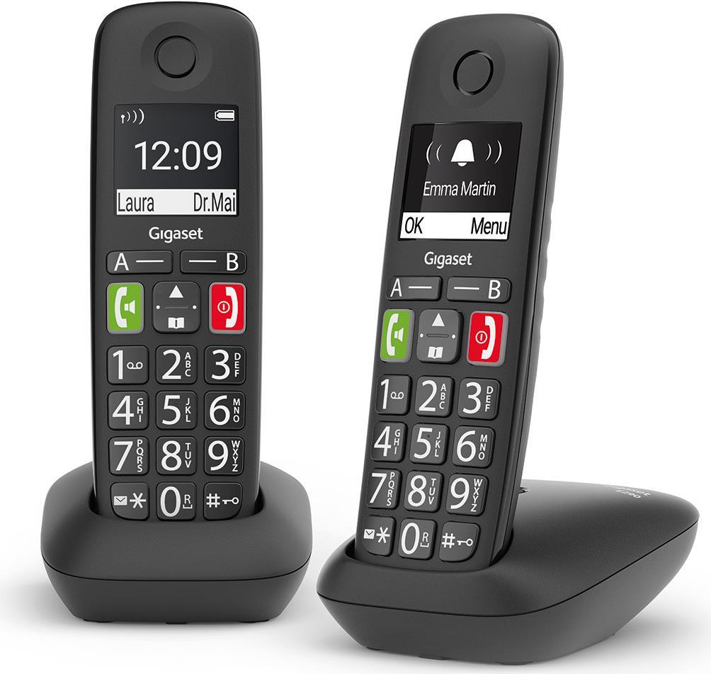 Gigaset E290 Duo Schnurlostelefon mit Rufnummernanzeige (L36852-H2901-B101)