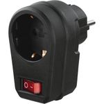 Hama Steckdosenadapter, Schutzkontakt-Steckdose, Schalter, Schwarz (00223214)