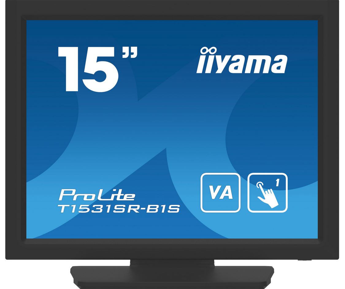IIYAMA T1531SR-B1S 38,1cm 38,10cm (15") Resistive Touch VA-panel 1024x768 Speakers VGA DisplayPort HDMI 300cd/m with touch USB Interface [Energieklasse E] (T1531SR-B1S)