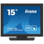iiyama ProLite T1531SR-B1S, 38,1cm (15"), Kit (USB), schwarz Touchmonitor (4:3), 38,1 cm (15"), resistiv (5-Draht), Auflösung: 1024x768 Pixel, VESA Mount (100x100 mm), Lautsprecher, Reaktionszeit: 18ms, Helligkeit 350cd, Blickwinkel 176/176°(H/V), Kontrast: 2500:1, Audio, VGA, Display-Port, HDMI, inkl.: Kabel (USB, Audio, HDMI, Display Port), Netzkabel, QSG, schwarz (T1531SR-B1S)