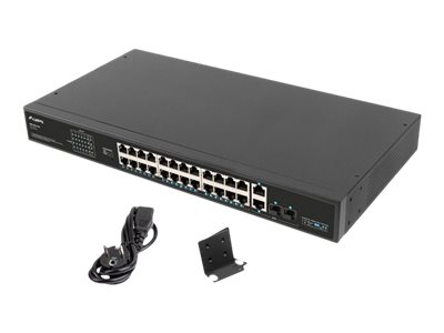 Lanberg RSFE-24P-2C-360 24-Port Fast Ethernet PoE+ Switch 360 W Unmanaged 19" Rack Schwarz