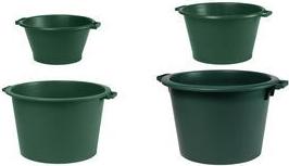 EDA Universalkübel, rund, 30 Liter, Kunststoff, grün runder Kübel, aus recyceltem Kunststoff, mit 2 Griffen, - 1 Stück (019522 V.CA FX5)
