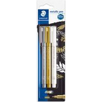 STAEDTLER Permanent-Marker Metallic, Rundspitze, 3er Blister Strichstärke: 1 (8323-S BK3)