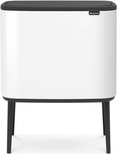 Brabantia 313523 Mülleimer 33 l Rechteckig Edelstahl Schwarz - Weiß (31 35 23)