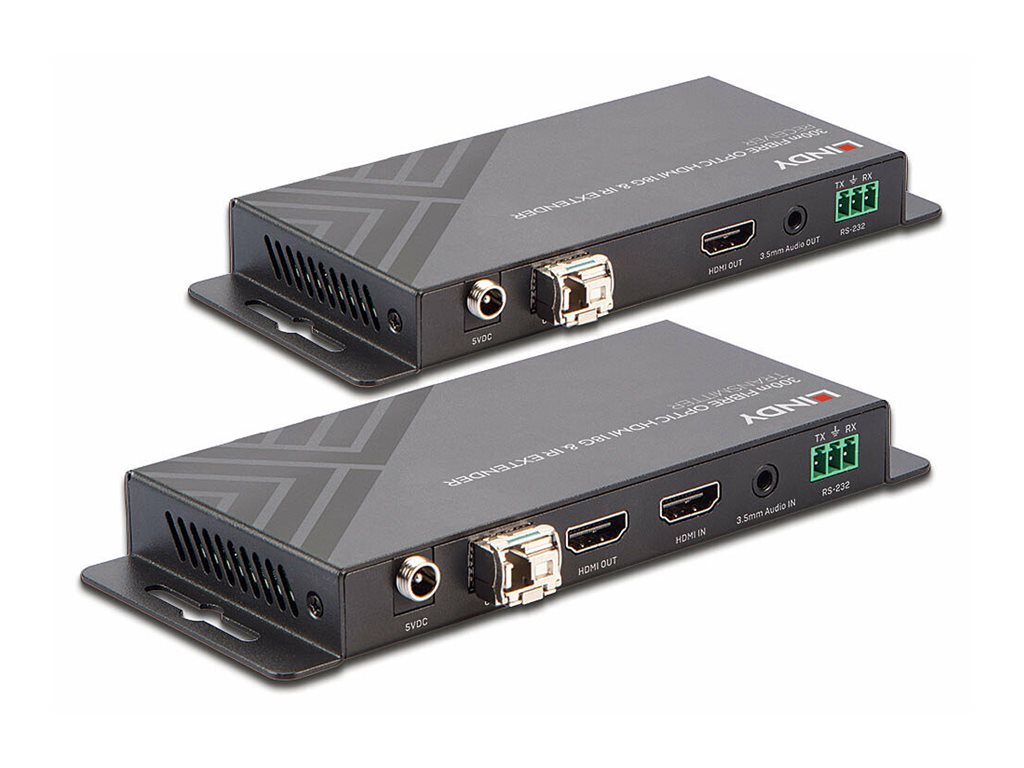 Lindy LINDY Fibre Optic HDMI 2.0 18G & IR Extender 4K@60Hz Schwarz