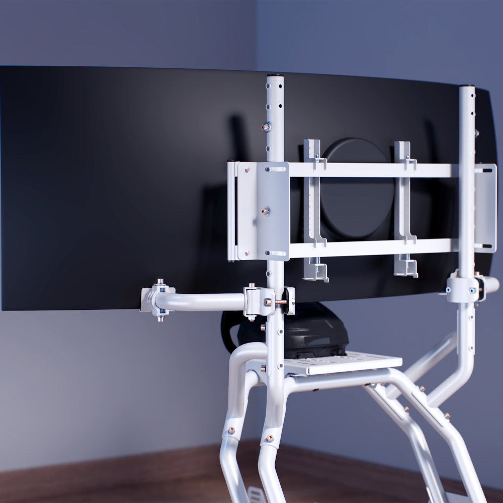 Oplite ScreenLockPro Monitorhalter für Flug- und Rennsimulator 45-57" Weiß