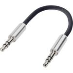 SpeaKa Professional SP-7870496 Klinke Audio Anschlusskabel [1x Klinkenstecker 3.5 mm - 1x Klinkenstecker 3.5 mm] 10.00 cm Schwarz SuperSoft-Ummantelung (SP-7870496)