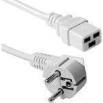 ACT Powercord mains connector CEE 7/7 male (angled) - C19 white 3 m (AK5416)