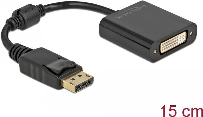 DELOCK Adapter DisplayPort 1.1 Stecker zu DVI Buchse Passiv schwarz