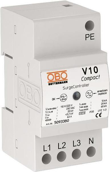 Obo Bettermann V10 COMPACT 255. AC Eingangsfrequenz: 50/60 5093380