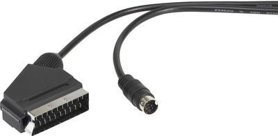 SpeaKa Professional DIN-Anschluss / SCART AV Anschlusskabel [1x Mini-DIN-Stecker - 1x SCART-Stecker] 1.50 m Black (SP-9076580)