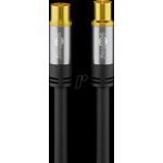 Goobay TV Antennenkabel (135 dB typ), 4x geschirmt, 5 m, Schwarz - vergoldet, Koax-Buchse > Koax-Stecker (70384)