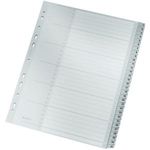 LEITZ Kunststoff-Register, Zahlen, A4 Überbreite, 1-31, grau 31-teilig, PP, 0,12 mm, mit beschriftbarem Deckblatt aus (1281-00-00)