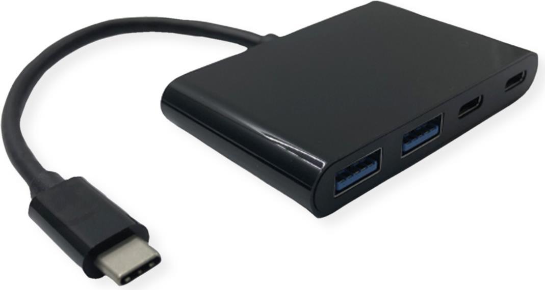 VALUE USB 3.2 Gen 1 Hub, 4fach (2x A+ 2x C), Typ C Anschlusskabel (14.99.5041)