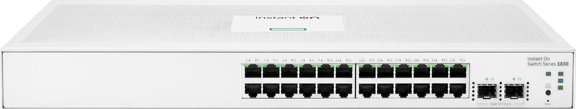 HPE Networking Instant On 1830 24G 2SFP Switch 24-Port Gigabit Smart Switch Weiß