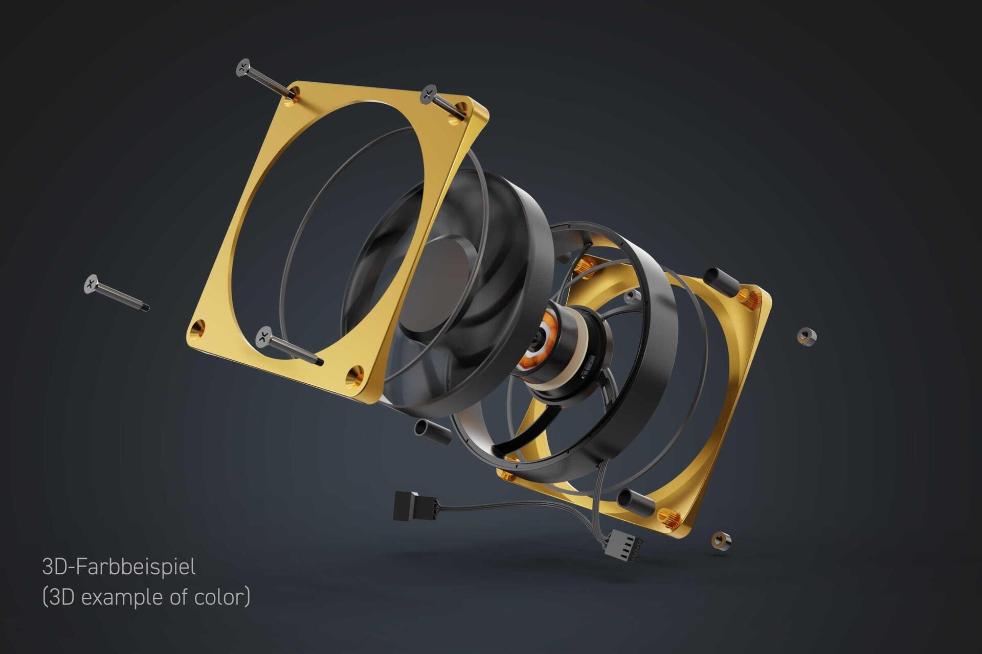 Alphacool Apex Stealth Metall Gehäuselüfter 120 mm 400–3000 RPM Chrom