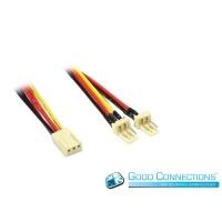 Lüfter-Y-Adapterkabel, 3-pin Bu. an 2 x 3-pin St., 0,22m, Good Connections® (5021-3Y)