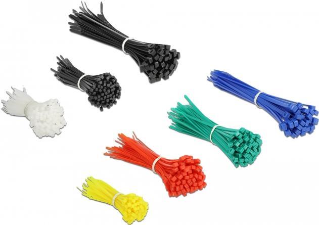 DeLOCK Cable tie assortment box 600 pieces assorted colours (19356)