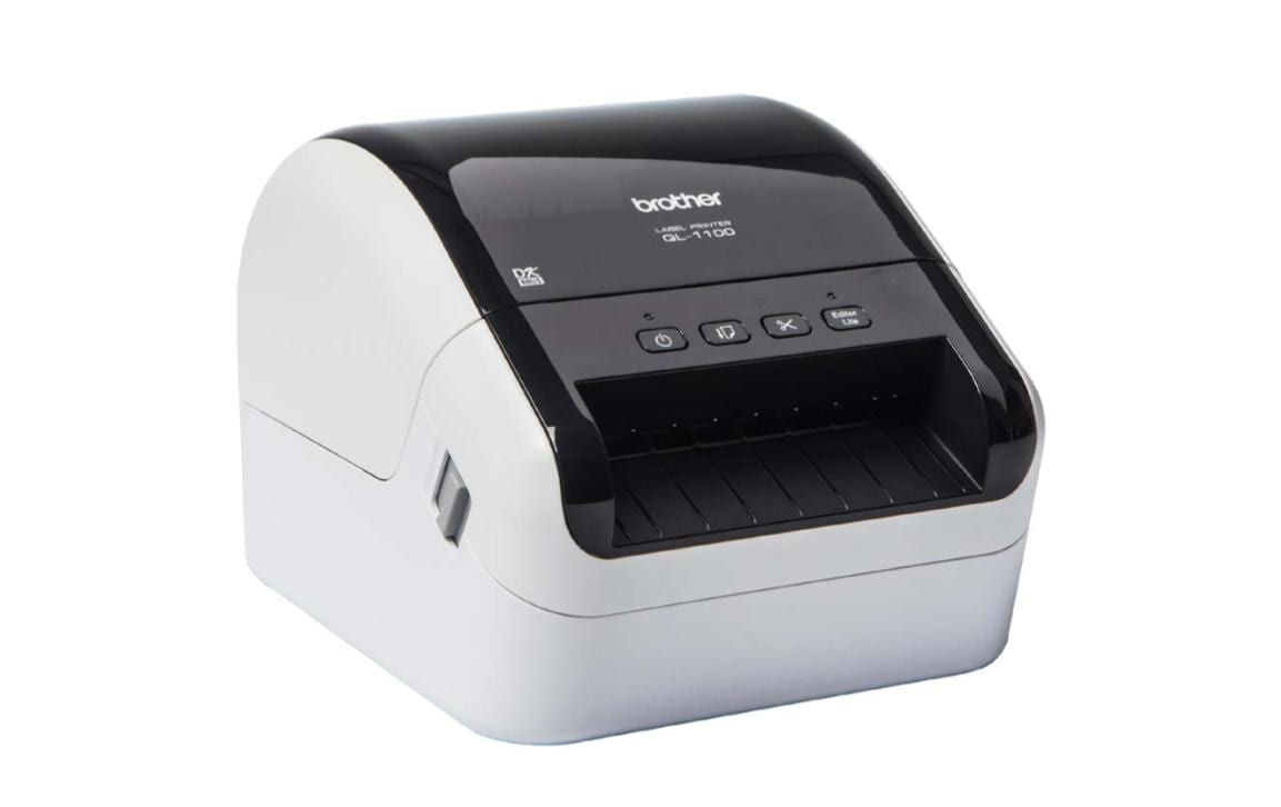 Brother QL-1100C Etikettendrucker Thermodirekt 300 x 300 dpi 110 mm/s USB 2.0 Schwarz, Weiß