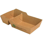 PAPSTAR Pommes-Frites-Tray "pure", Maße: 155 x 85 x 35 mm aus ungebleichtem, FSC-zertifizeirtem Frischfaserkarton, - 1 Stück (87257)