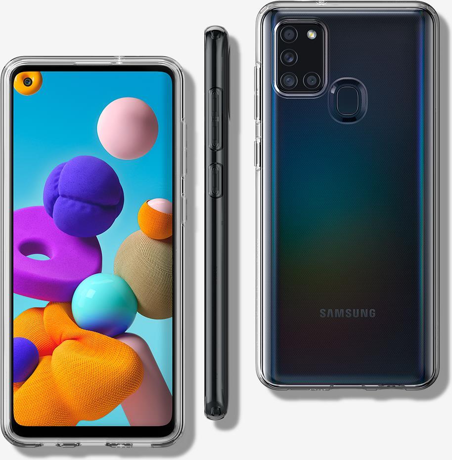 Spigen ACS00975. Etui-Typ: Cover, Markenkompatibilität: Samsung, Kompatibilität: Galaxy A21s, Maximaler Bildschirmdurchmesser: 16,5 cm (6.5" ), Oberflächenfärbung: Einfarbig, Produktfarbe: Transparent (SP-ACS00975)