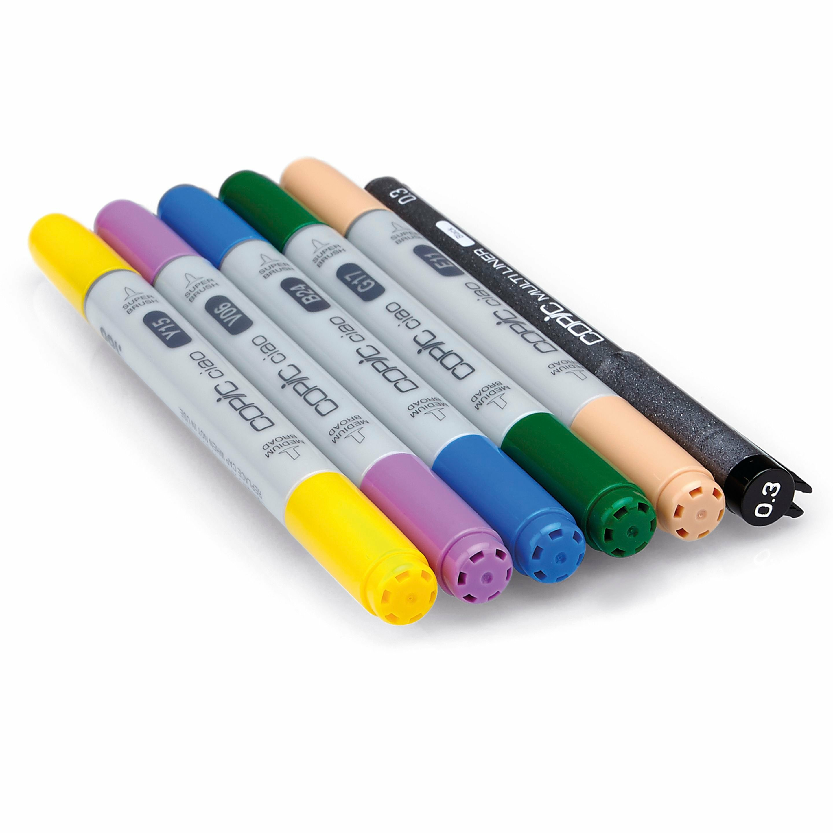 COPIC Ciao 5+1 Set Manga 1 – 6 Marker mit Meißel-/Bürstenspitze Mehrfarbig