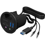 USB 3.0 Tisch-Hub mit 2x Type-C™, 2x Type-A, 1x Audio Ein-/Ausgang (IB-HUB1403B)