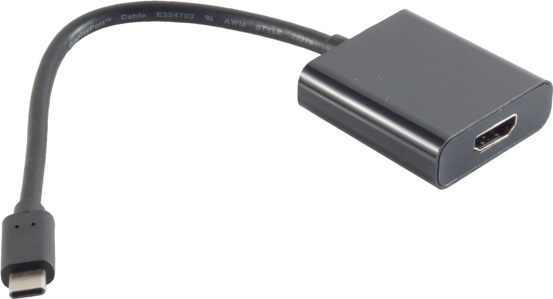 S-Conn 14-05001 0.2m USB C HDMI Type A (Standard) Schwarz Videokabel-Adapter (14-05001)