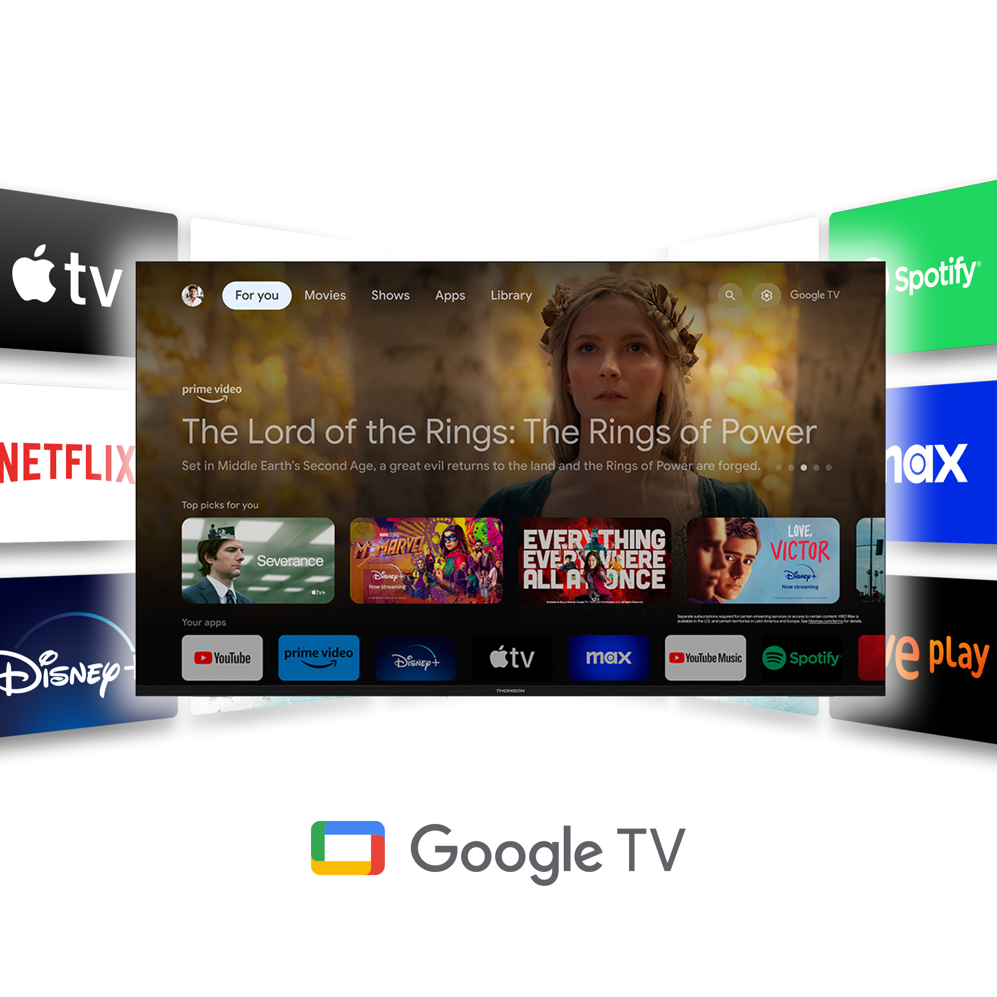 Thomson 55UG4S14 55" 4K Ultra HD Google TV HDR10 Dolby Vision Direct LED Schwarz