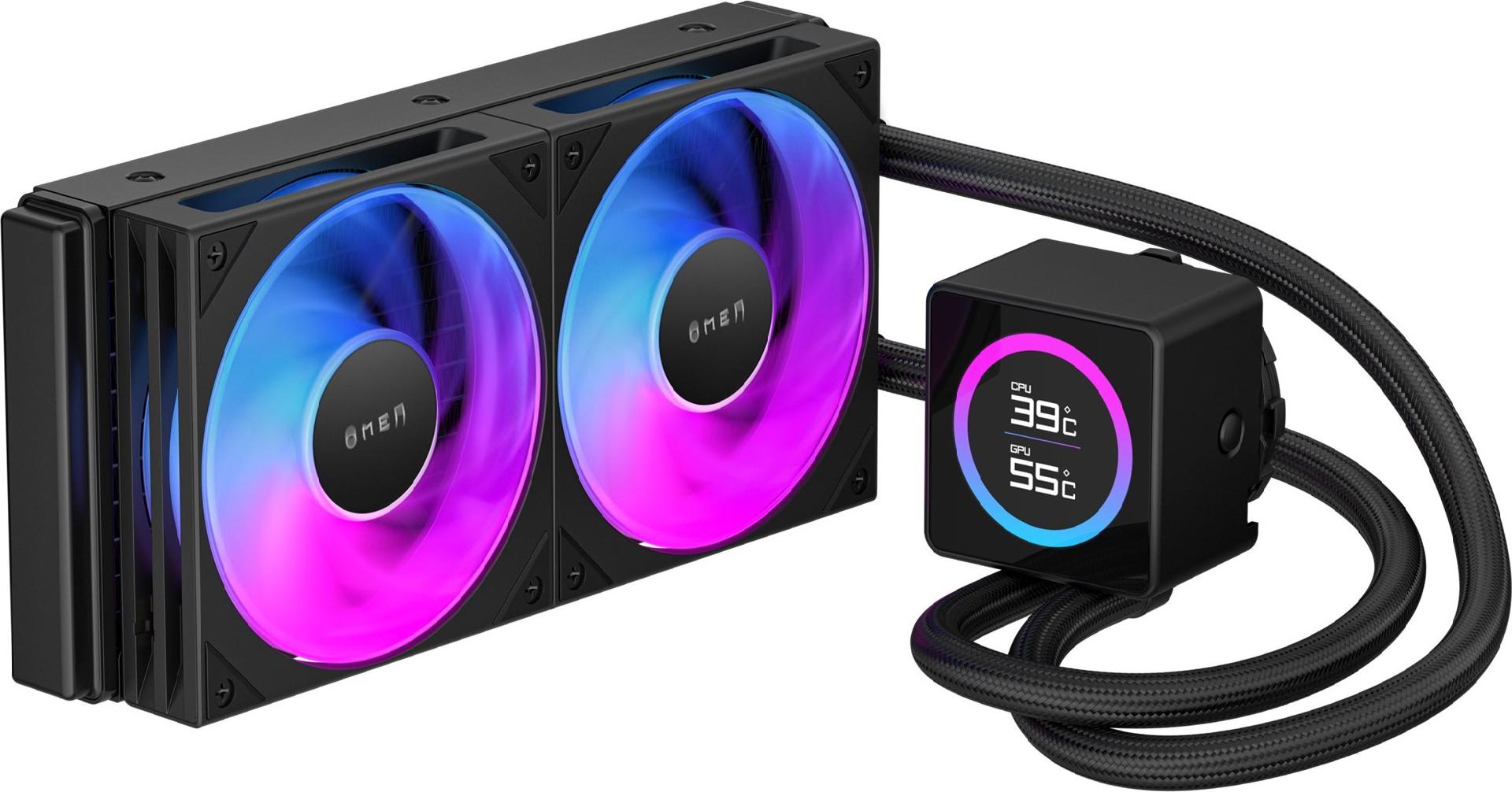 HP OMEN Modular 240mm LCD AiO-Wasserkühlung – 2,1" IPS-Display, ARGB, Schwarz  (A4RP7AA)