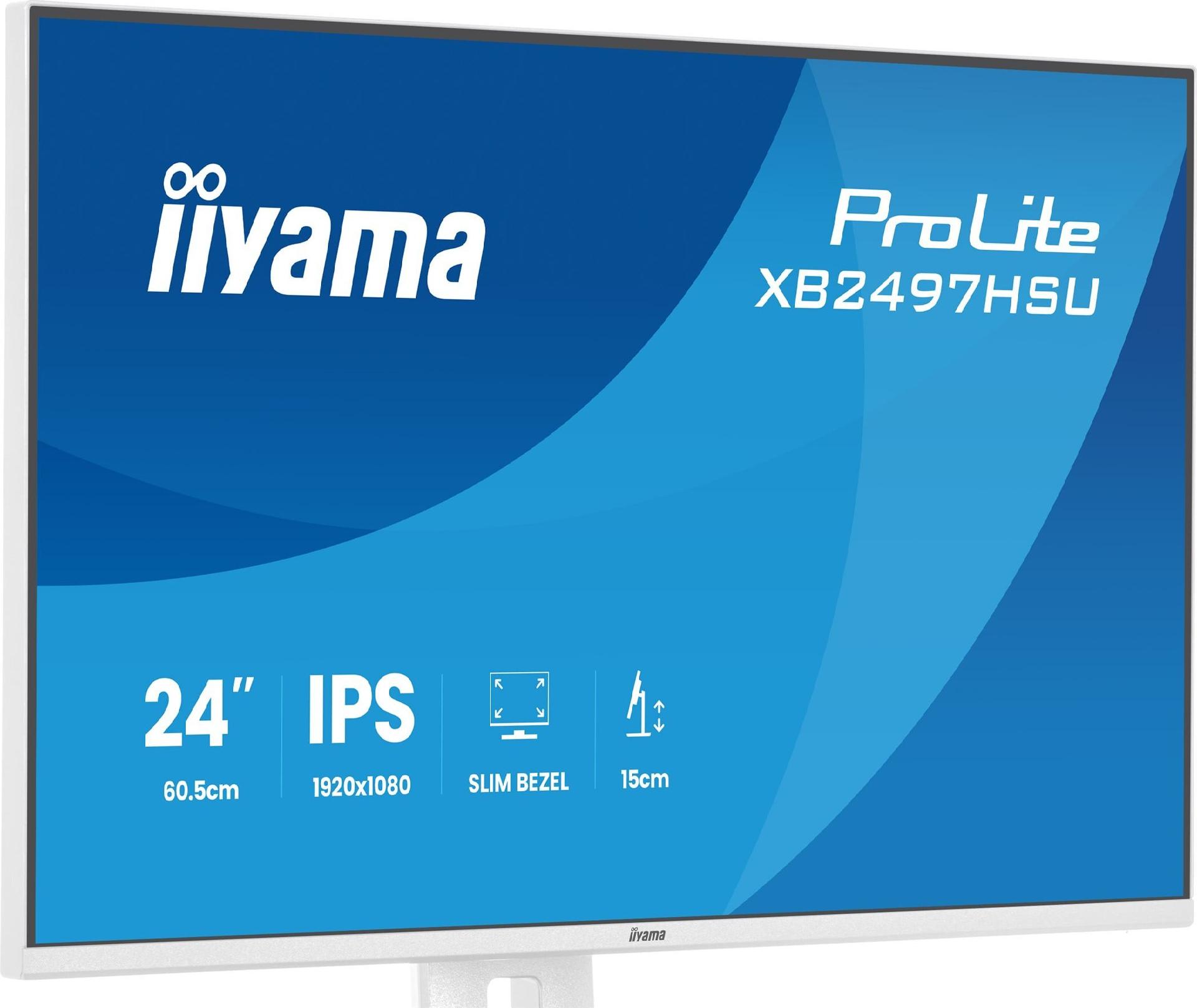 iiyama ProLite XB2497HSU-W1 23.8" IPS Full HD 120 Hz Monitor Weiß