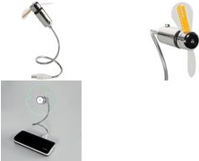 LogiLink USB-Ventilator mit Uhrzeitanzeige, silber weiche Ventilatorblätter, flexibler Metall-Schwanenhals, - 1 Stück (UA0294)