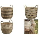 NHG Aufbewahrungskorb VITA L, aus Seegras, rund handgefertigt, Farbe: natur mit schwarzen Designelementen, - 1 Stück (53600800)