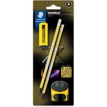 STAEDTLER 181SBK - Bleistift Härtegrad HB Radierer Dosenspitzer schwarz/gelb (181 SBK2-1)