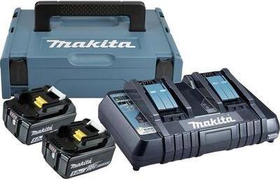 Makita DC18RD Batterieladegerät + Batterie 2 x (197629-2)