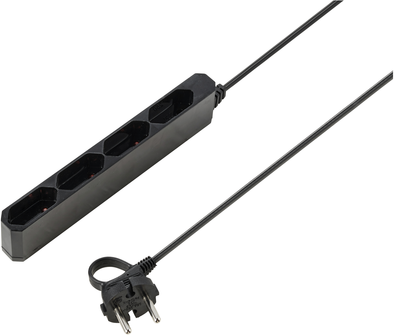 Sygonix SY-5806880 Steckdosenleiste 4fach Schwarz Eurostecker 1 St. (SY-5806880)