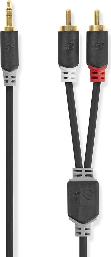 Nedis CABW22200AT10 Audio-Kabel 1 m 3.5mm 2 x RCA Anthrazit (CABW22200AT10)