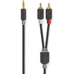 Nedis CABW22200AT10 Audio-Kabel 1 m 3.5mm 2 x RCA Anthrazit (CABW22200AT10)