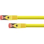 RNS® Patchkabel mit Rastnasenschutz und Nylongeflecht, Cat. 6, S/FTP, PiMF, PVC, 250MHz, OFC, gelb, 10m, PYTHON® Series (8063PY-100Y)