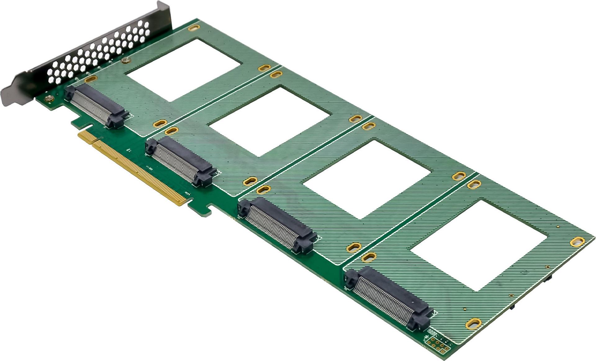 InLine 76660R PCIe 3.0 x16 Speicher-Controller 4x U.2 NVMe Silber