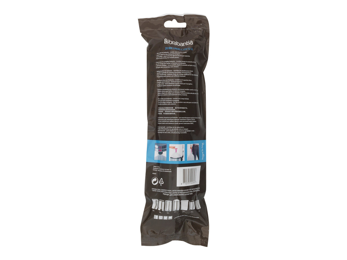 Brabantia PerfectFit Mülleimerbeutel Size C 12 L 240 Stück HDPE Weiß