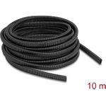 Delock Kunststoff Kabelschutzschlauch in Ovalform flexibel 13,6 x 6,3 mm - Länge 10 m schwarz (60620)