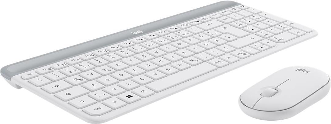 Logitech Slim Wireless Combo MK470 Tastatur-Maus-Set QWERTZ Deutsch Off-White