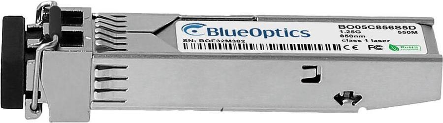 BlueOptics MGBIC-LC01. SFP Transceiver-Typ: Faseroptik, Maximale Datenübertragungsrate: 1250 Mbit/s, Schnittstelle: SFP. Produktfarbe: Silber. Gewicht: 20 g. Anzahl enthaltener Produkte: 1 Stück(e), Paketgewicht: 30 g (MGBIC-LC01-BO)