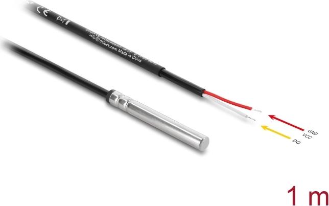 Delock Temperaturfühler-Kabel mit 2 x offene Kabelenden DS18B20 1 m (91406)