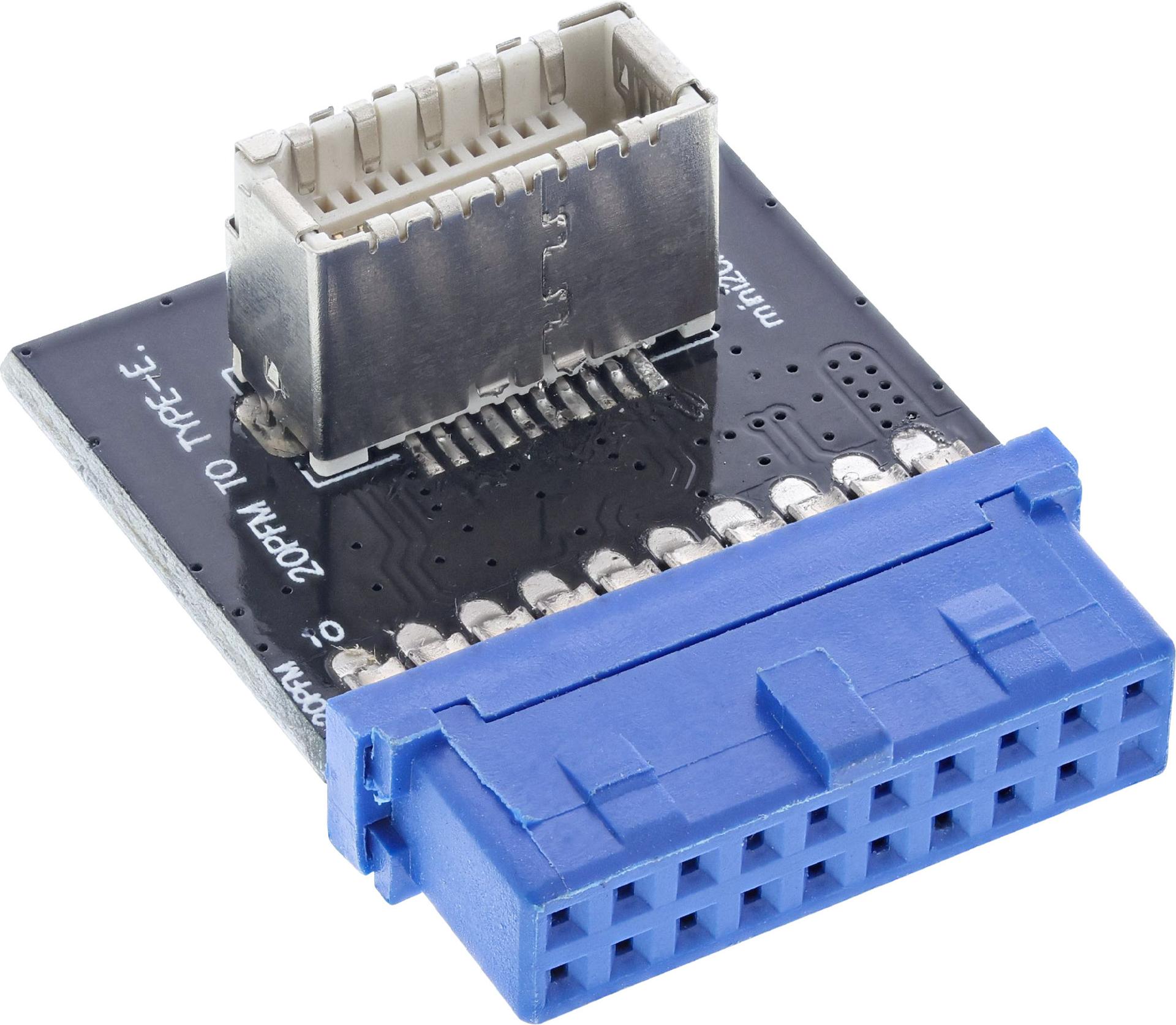 InLine Interner USB-Adapter USB 3.0 auf USB 3.1 Key-B Schwarz/Blau