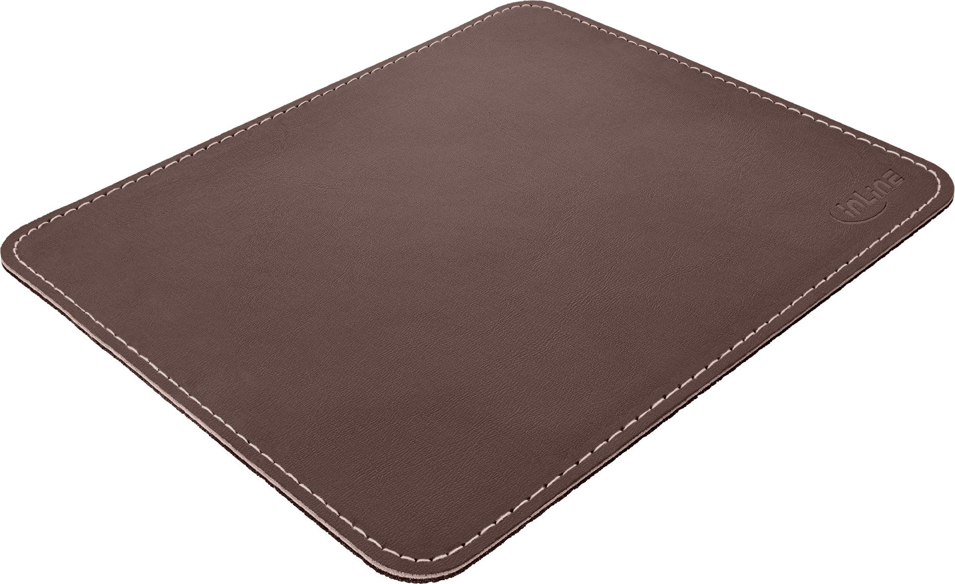 InLine Premium Mauspad Kunstleder 255x220x3mm Braun