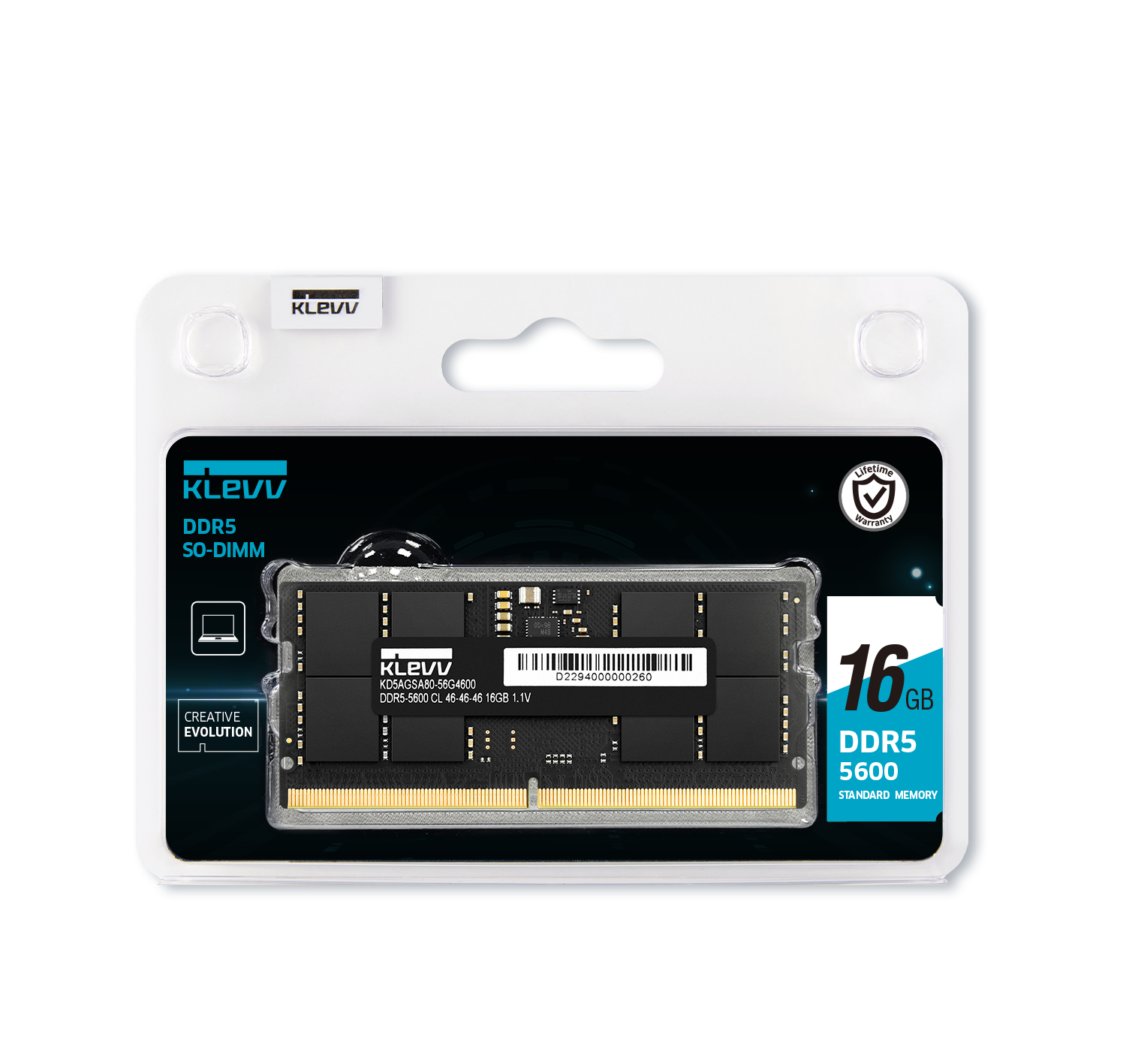 Klevv KD5AGSA80-56G4600 16 GB DDR5 SO-DIMM 5600 MT/s CL46